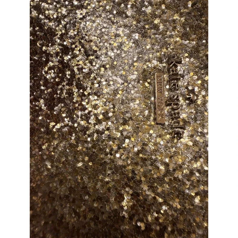 Kate Spade Gold Glitter Sparkle Large Continental Wallet Used. Great Condition
